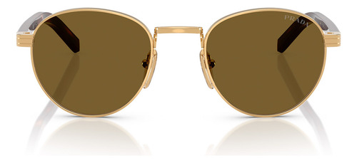 Óculos De Sol Prada Signature Gold Prb52s 5ak09z-49