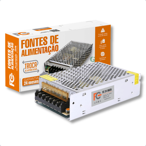Fonte Chaveada 24v 6a 144w Colmeia Bivolt Cftv Fita Led Som