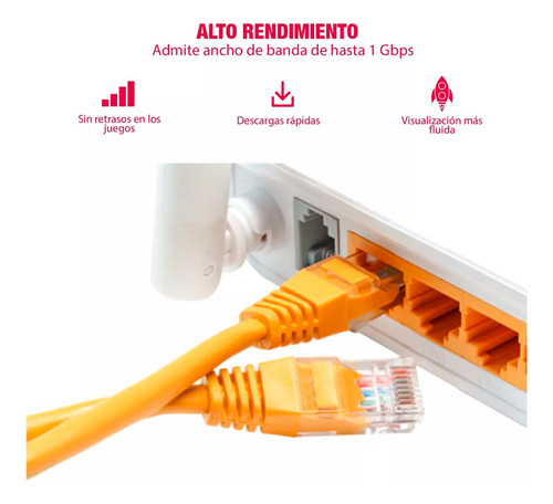 Cable Internet Red Rj45 Data 15 Metros Cat6 Pc Laptop Router
