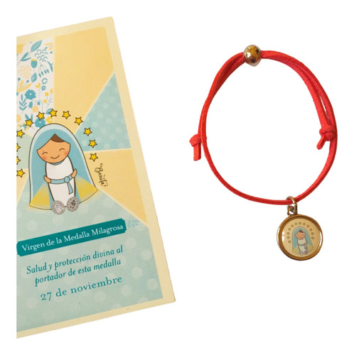 Regalo Pulsera Protección Virgen Medalla Milagrosa