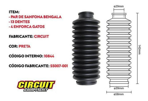 Imagem 3 de 4 de Sanfona Bengala 13 Dentes Titan/ybr/twister Preta Circuit