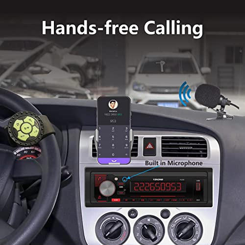 Receptor De Radio De Automóvil De Un Solo Din Brillo A...