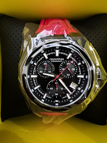 Reloj Quantum De Correa Silicon Rojo De Hombre