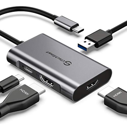 Utechsmart Hub Usb C A Hdmi Dual, Thunderbolt 3 4