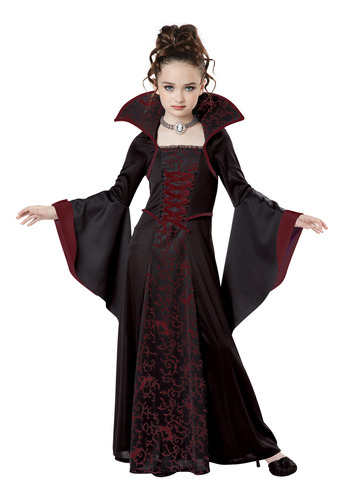 Disfraz Para Niña De Vampiresa Real Halloween Talla Medium