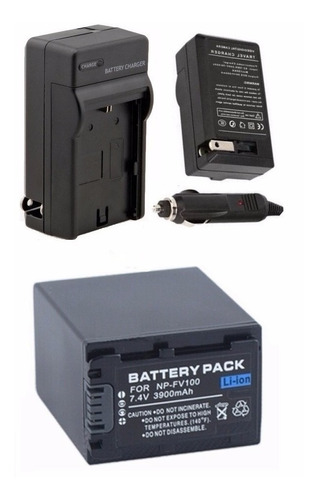 Kit Bateria Np-fv100 + Carregador P Sony Hdr-cx220 Hdr-cx330
