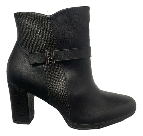 Bota Ankle Boot Salto Alto Grosso 130237 Preto Piccadilly