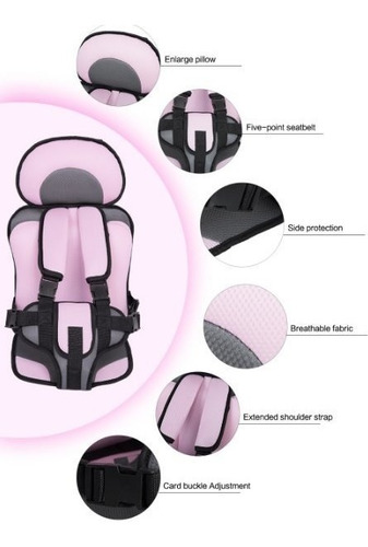 Imagen 5 de 7 de Asiento De Seguridad Para Bebé Coche Silla Niño Portátil