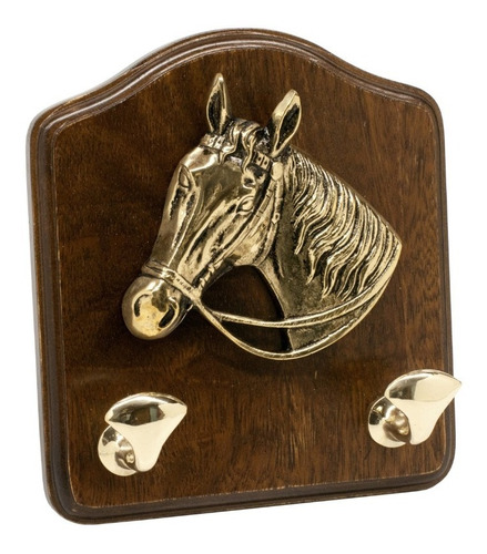 Perchero De Pared X 2 Perchas De Bronce Y Cabeza De Caballo