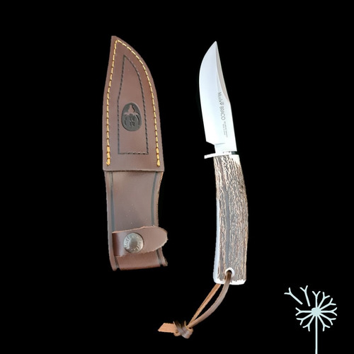 Imagen 4 de 6 de Cuchillo Braco 110mm Asta Ciervo C/funda Marca Muela