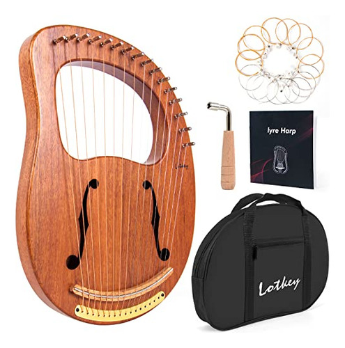 Lotkey Arpa De Lira Con 16 Cuerdas De Metal, Arpa De Lira