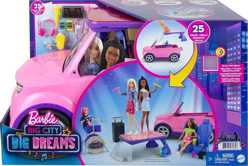 Barbie Auto Concierto Big City Big Dreams Con Accesorios