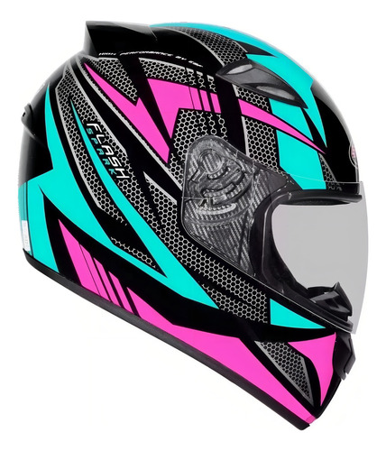 Capacete Feminino Tiffany EBF Spark Flash Fechado Tamanho 60
