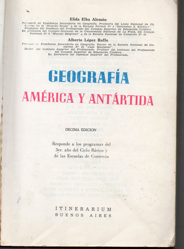 Geografia America Y Antartida - Lopez Raffo - Usado 1980