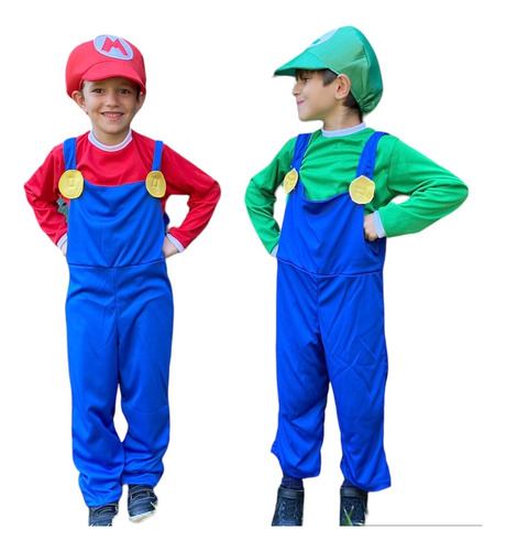 Disfraz Súper Mario Bros Y Luigi. Niños.