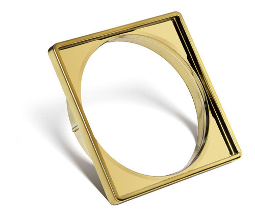 Kit 01 - Ralo Click Inox Dourado 10x10 Cm + Porta Grelha