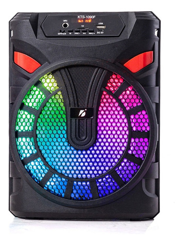 Parlante Portátil Inalambrico Bluetooth Radio Fm Usb Karaoke Color Negro