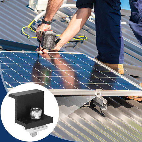 Abrazadera De Extremo Solar, 12 Piezas, Panel Fotovoltaico D