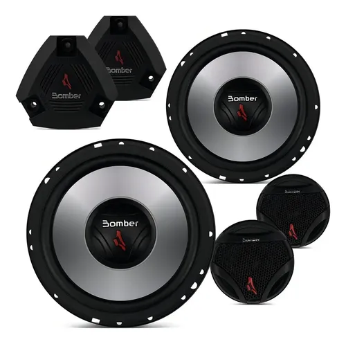 Kit 2 Vias Bomber Upgrade Alto Falante 6 200w Rms Par Cor Preto E...
