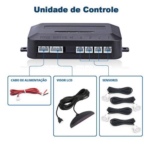 Retrovisor Com Tela + Câmera + Sensor Ré Branco Fox 2009