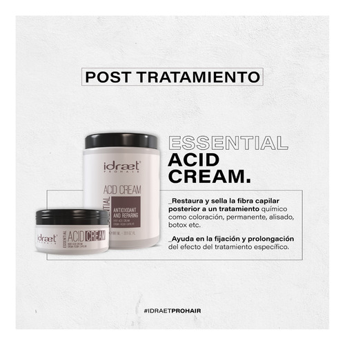 Idraet Pro Hair Essentials Crema Ácida Capilar 980ml