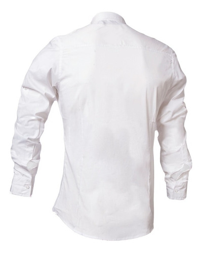 Camisa Lisa Hombre Vestir Blanca Slim Fit Entallada Xxl