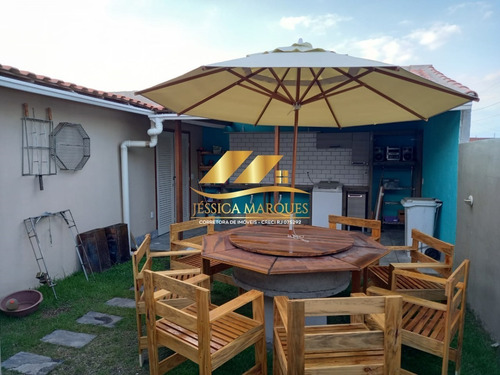 Imagem 2 de 10 de Linda Jc- Casa A Pronta Entrega De 3 Quartos, Área Gourmet E Piscina Em Unamar - Cabo Frio - Rj