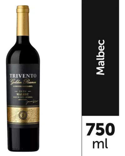 Vinho argentino tinto Golden Reserve Malbec Trivento 750ml