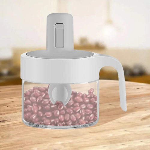 Tarro De Condimentos Para El Hogar Con Tapas Cuchara Gris