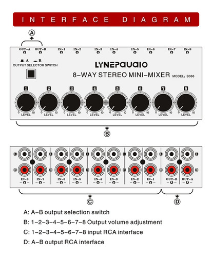Conmutador Av De 8 En 2 Salidas, Conmutador Rca, Altavoz