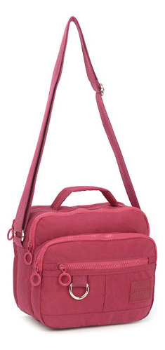 Bolsa Transversal Feminina Up4you Satchel Bolsos Naylon Leve Cor Vinho