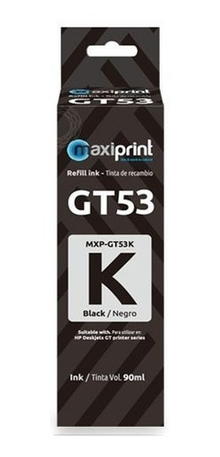 Imagen 1 de 2 de Tinta Hp Gt53 Negra Gt52 Maxiprint 115 315 410 415 416