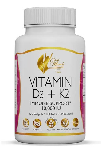 Vitamina D3 + K2 Dra Coco March 120 Capsulas Import