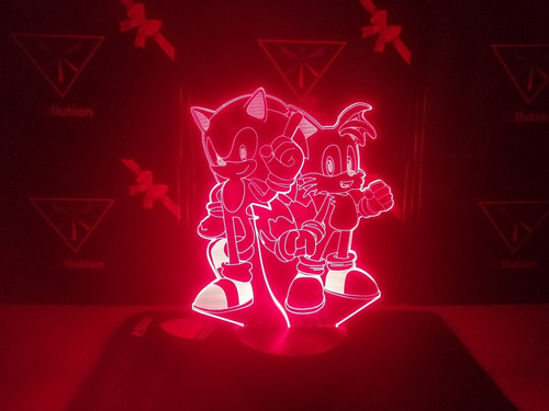 Imagen 6 de 11 de Lampara Mesa Sonic Tails Base Dual Negra