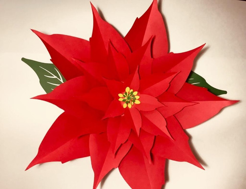 12 Flores De Nochebuena De Papel Gigantes. Envío Gratis | Meses sin  intereses