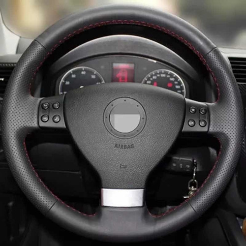 Funda Para Volante De Jetta Clásico Costuras En Rojo