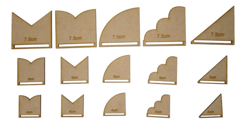 Molde De Mdf Para Moños De Cabello, Modelo 77, 15 Piezas
