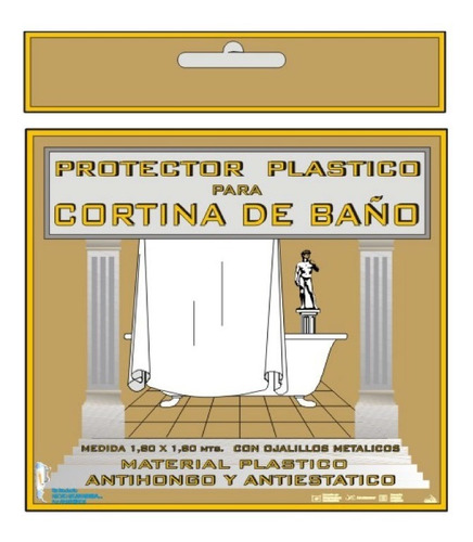 Imagen 3 de 8 de Cortina De Baño Tela Teflonada Incluye Protector Antihongos