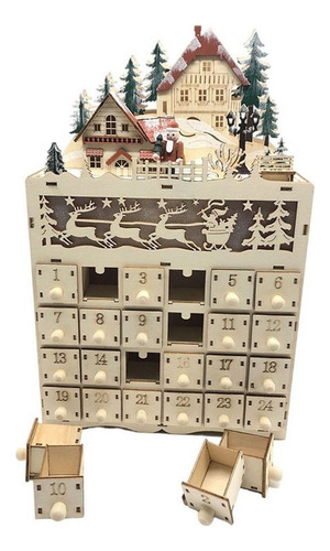 Mc . Caja Del Tesoro Del Calendario De Adviento De Madera