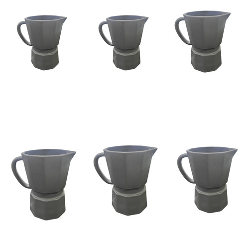 Taza Barista Plastica Clasico Café Leche 225 Cc X 6 Unidades Gris