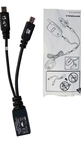 Cable Doble Miniusb Conector Manos Libre D Cel Moto Skn6222a