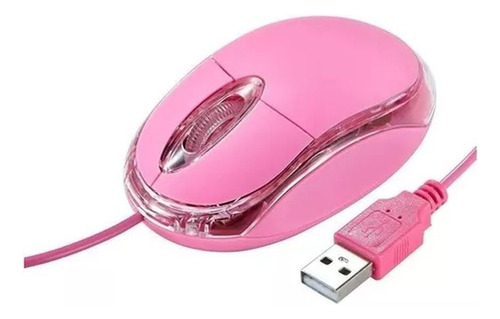 Mouse Pc Con Cable Usb Laptop Notebook Noga Luminoso Rosa