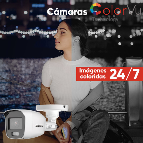 Epcom Kit Video Vigilancia 16 Cámaras 2 Mp Color Vu B8-KIT-CV/A-PLUS4BN con Micrófono Integrado + Bobina de Cable UTP Cat5e 305 mts + Transceptores Cámaras de Seguridad Visión a Color 24/7