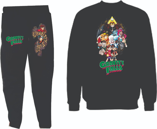 Conjuntos Sudadera + Buzo Gravity Falls Niños Adultos Crsm1