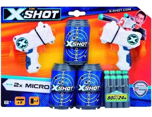 Imagen 2 de 4 de Pistola X-shot Original Doble Micro Lanza Dardos Hasta 24m