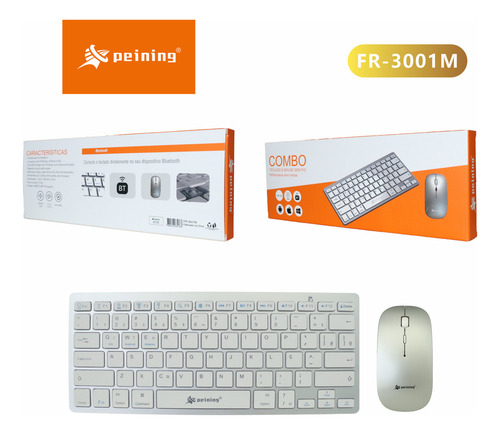 Combo Teclado E Mouse Sem Fio Bluetooth Slim Fr-3001m