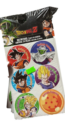 24 Distintivos Stickers Fiesta Dragonball Z Goku