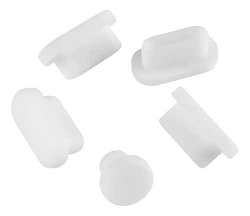 Tapon Silicona Antipolvo 5 Pzs Para Notebook Macbook Blanco