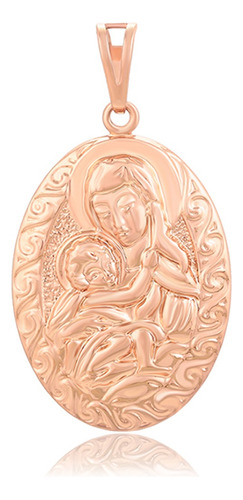 Dije Medalla Oro 18k Lam  Virgen María Jesús Regalo Bonito