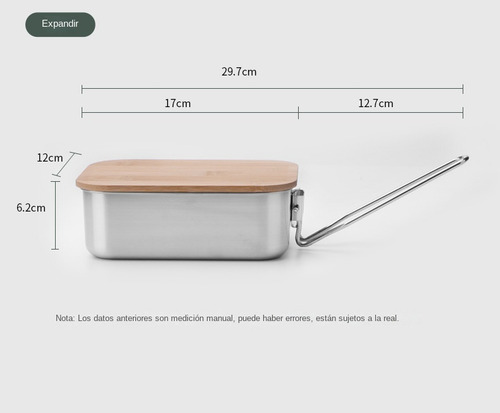 Cocina De BambĂș Con Tapa De Acero Inoxidable Y Asa